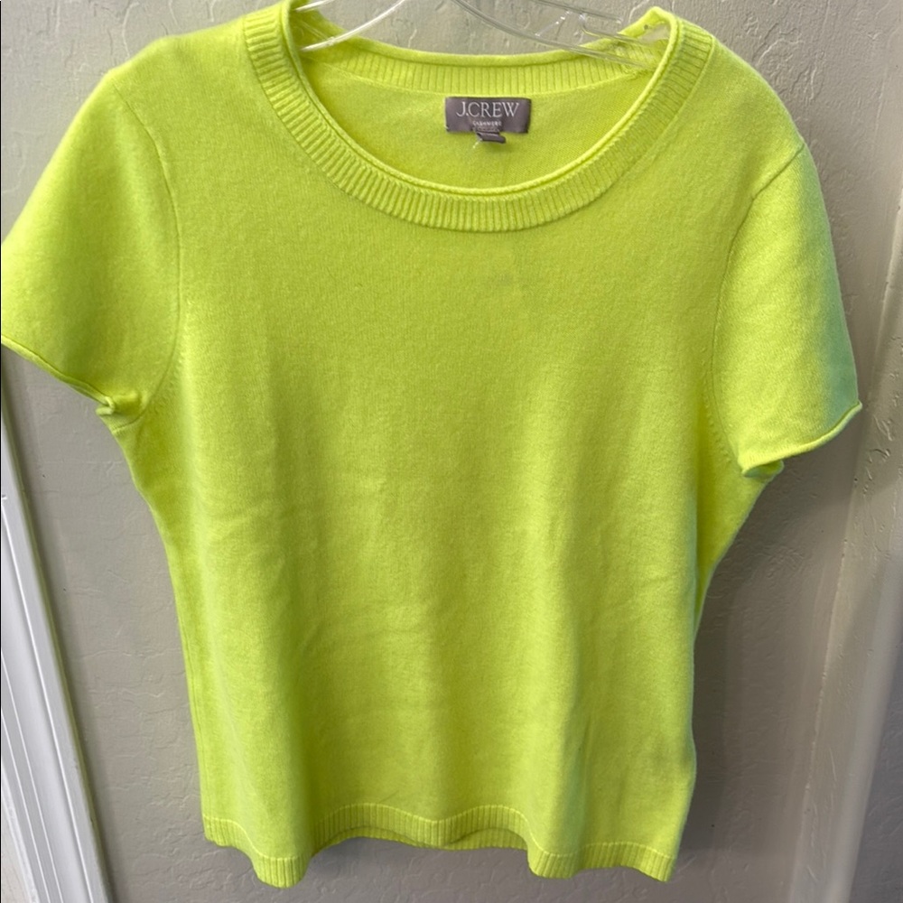 J.Crew Neon Green Short Sleeve Sweater
